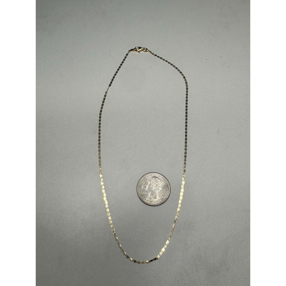P.LUX Italian 925 Sterling Silver Gold Plated Flat Mariner Link Chain 1.66g